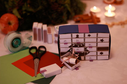 adventkalender aus zündholzschachteln
